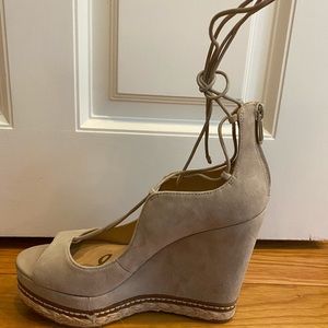 NEVER WORN Lace Up Sam Edelman Wedges